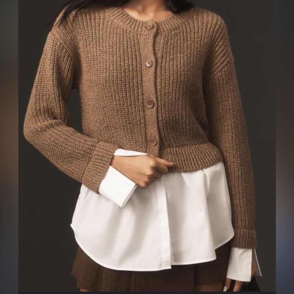 Anthropologie cropped twofer cardigan sweater